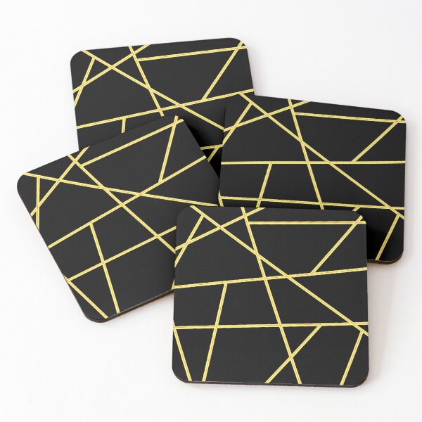 Item preview, Yellow Abstract Lines Black Pattern designed and sold by Gevover.