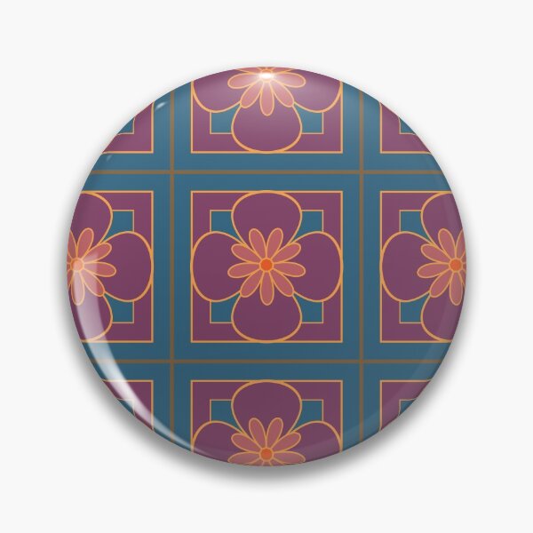 Item preview, Beautiful floral tile repeat pattern, burgundy, golden yellow and dark teal designed and sold by Susan Marie Williams.