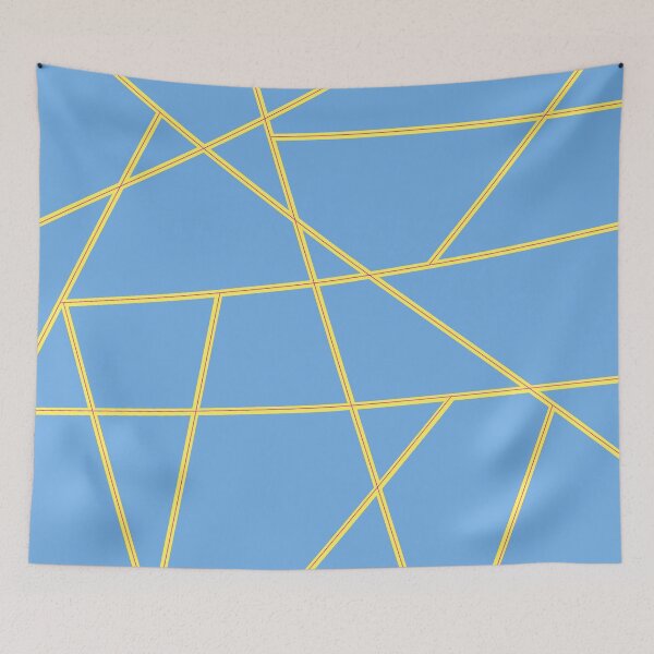 Item preview, Yellow Abstract Lines Blue Pattern designed and sold by Gevover.