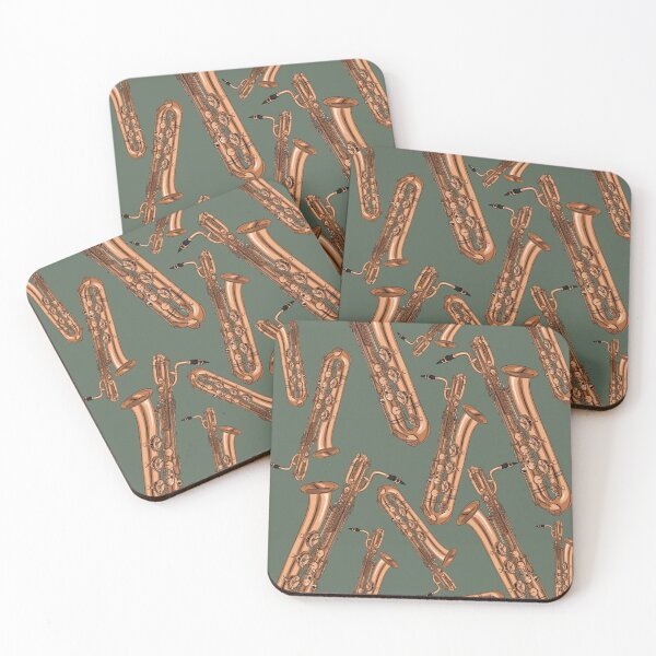 Item preview, Baritone Saxophone Pattern Green designed and sold by jasmijndeklerk.