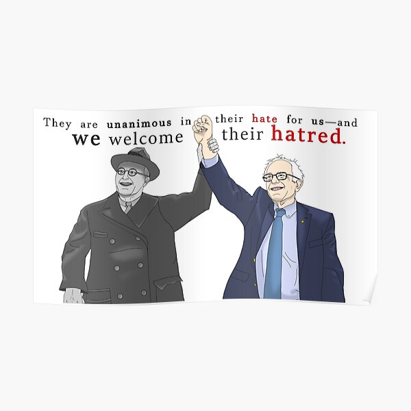 "We welcome their hatred." | Short Quote | Franklin D. Roosevelt & Bernie Sanders Poster