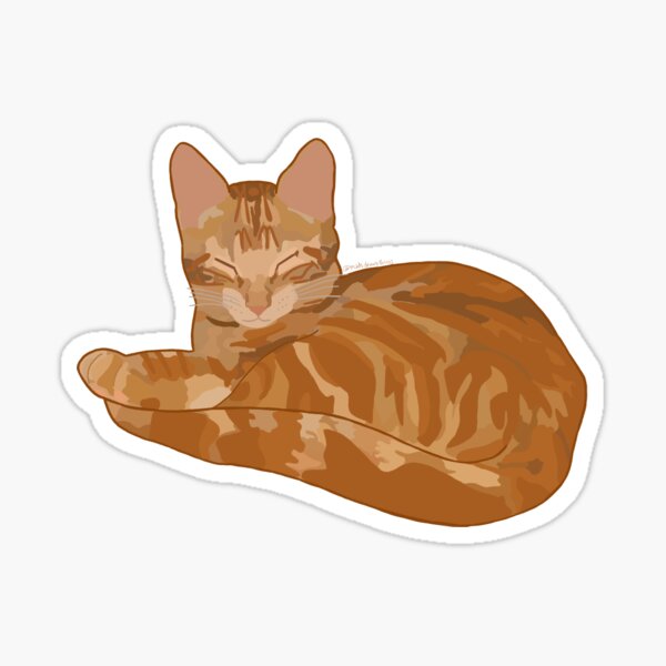 Cat Mom Gift Cute Cat Sticker Cat Lover Gift Tabby Cat Cuddly Cat Sticker Cat Dad Sleepy Cat Sticker Cute Cat Gift Cat Art Sticker