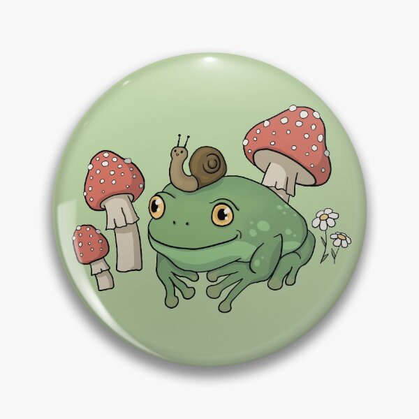 Item preview, Frog with Snail Hat in Mushroom Forest: Cottagecore Aesthetic Toad, Goblincore Fairy Grunge, Toadstool Fungi Theme, Trippy Witchy Emo Style designed and sold by MinistryOfFrogs.