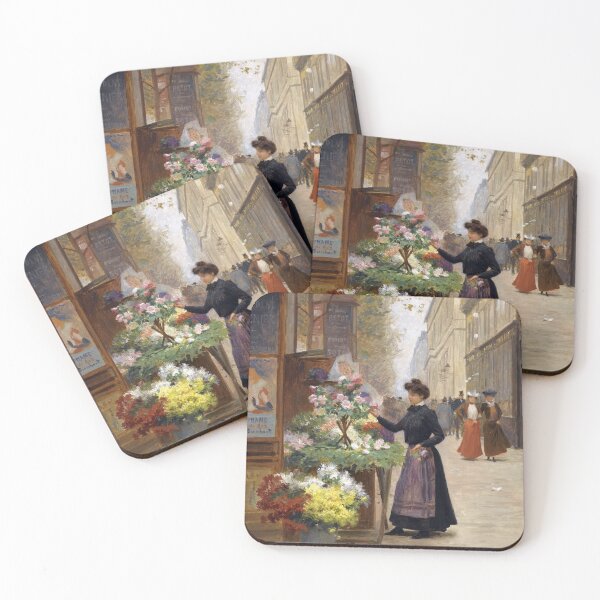 Item preview, A Flower Seller on Les Grands Boulevards, Paris - Victor Gilbert designed and sold by CJET.