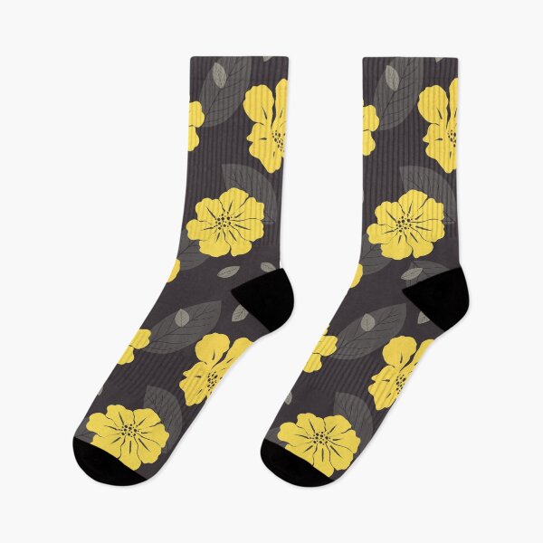 Item preview, Yellow and gray florals  designed and sold by Solaris-11.
