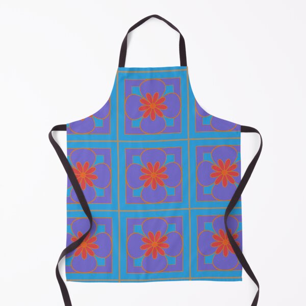 Item preview, Beautiful floral tile repeat pattern, purple, red, sky blue designed and sold by Susan Marie Williams.