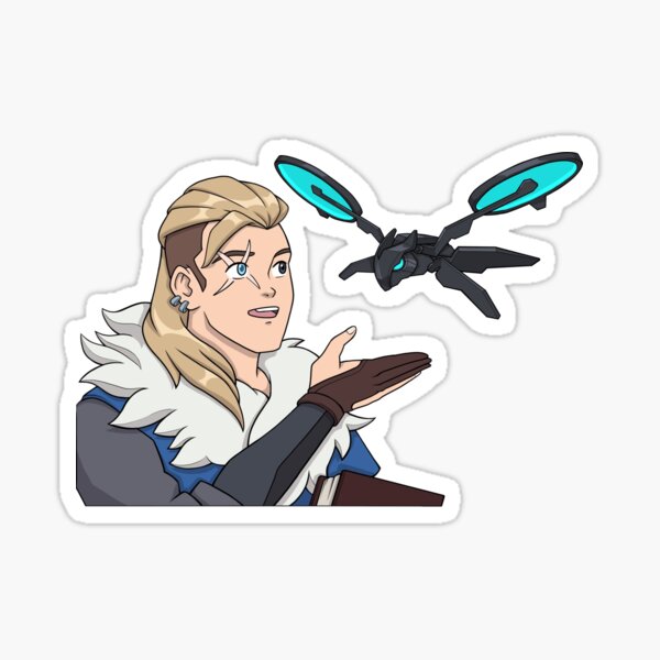 butterfly meme but its Sova Version with hes Drone! Sticker