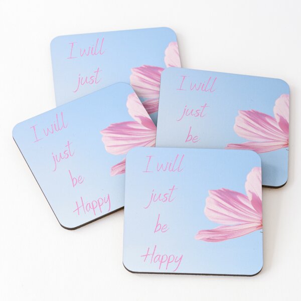 Item preview, I Think I Will Just Be Happy Today, Inspirational Quote with Blue Sky & Pink Flower designed and sold by MamaSweetea.