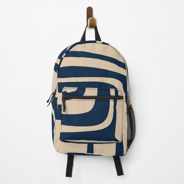Item preview, Palm Springs Retro Midcentury Modern Abstract Pattern in Mid Mod Navy Blue and Beige designed and sold by kierkegaard.