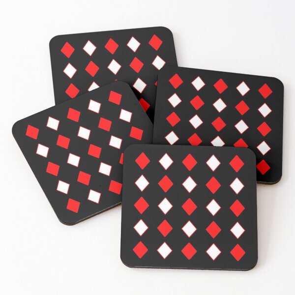 Item preview, Checkered Diamonds (red and white on black) designed and sold by Tree45.