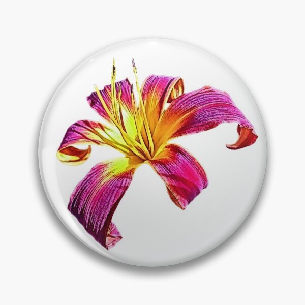 Item preview, Cartoonified Pink and Yellow Daylily designed and sold by Amberjays.