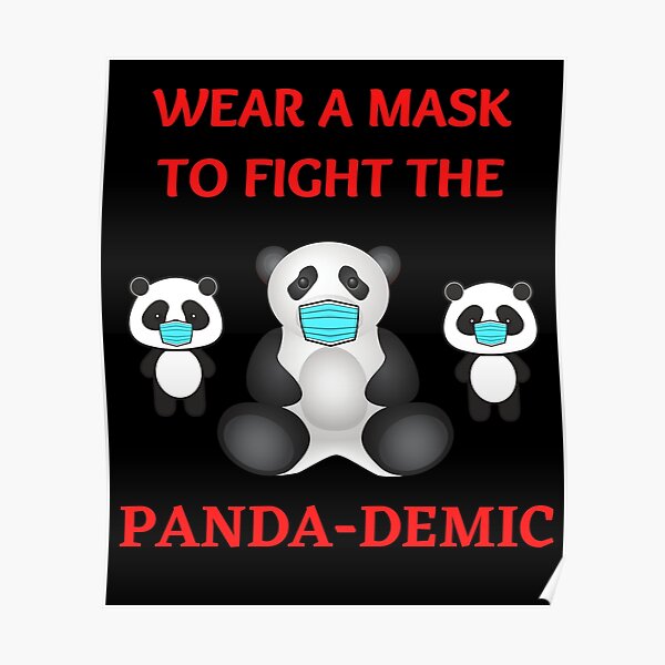 Cute Panda Bear Get well Soon covid-19 pandemic  Poster for Sale