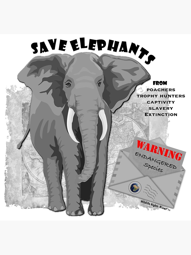 "Save Elephants from Extinction" Poster by WildlifeRights | Redbubble