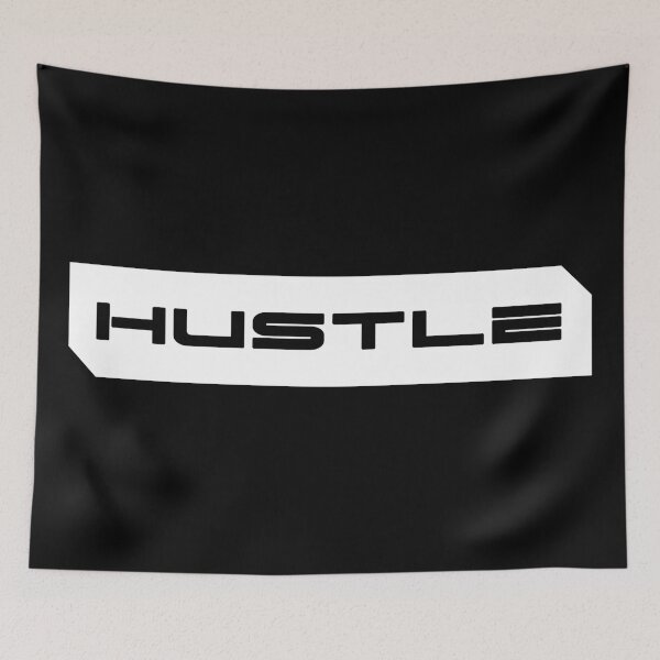 Item preview, Hustle simple cyberpunk urban slang letters black designed and sold by Swiiing.
