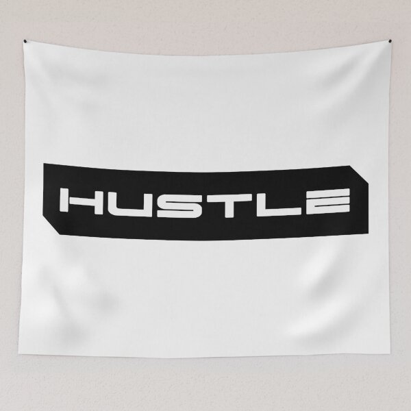 Item preview, Hustle simple cyberpunk urban slang letters white designed and sold by Swiiing.