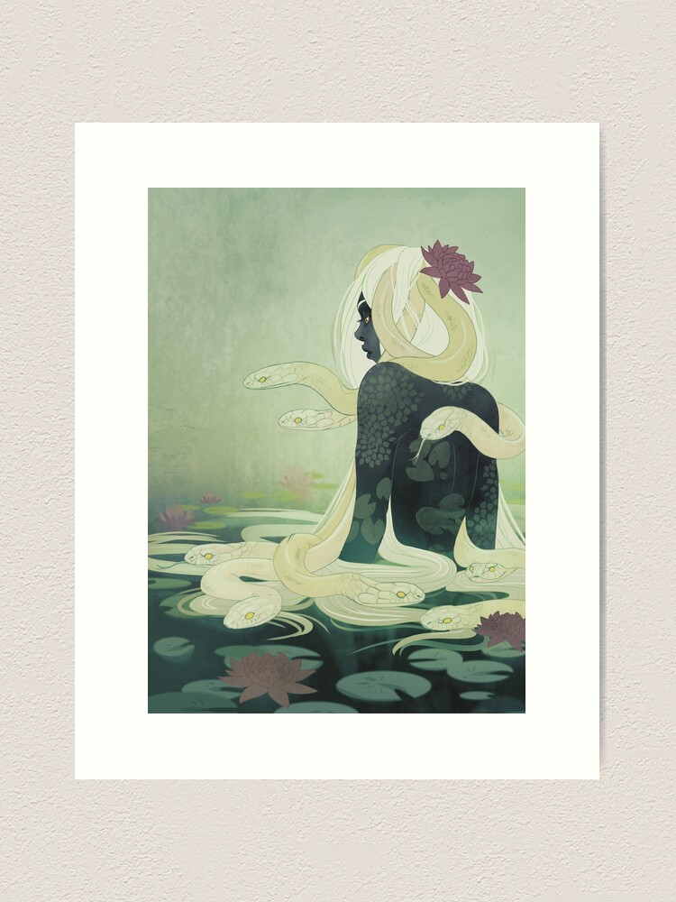 Thumbnail 1 of 3, Art Print, Water Lily designed and sold by PencilCat.