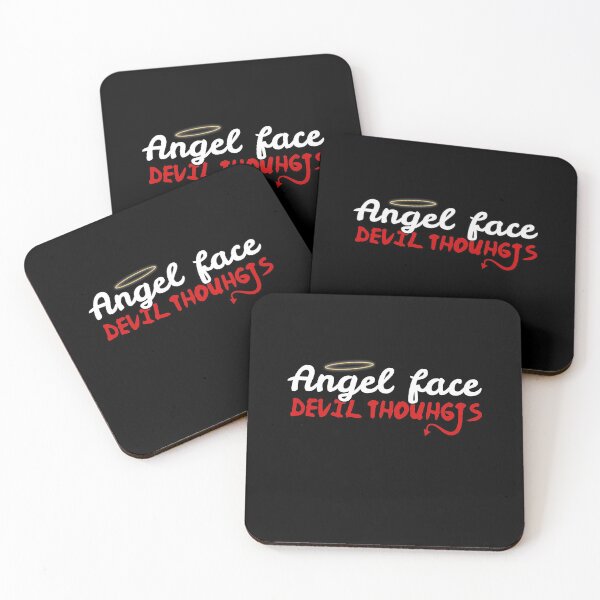 Item preview, Angel Face Devil Thoughts Cute Sassy Sexy Flirting Quote designed and sold by sillyquestions.