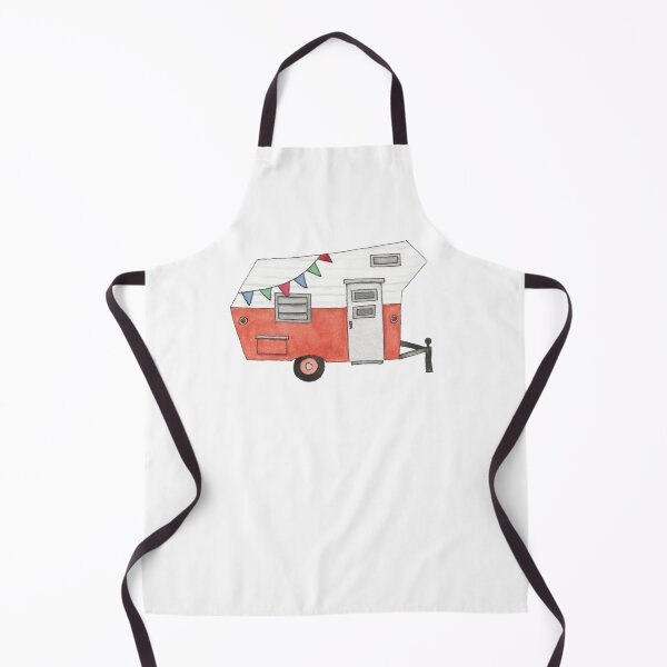 Item preview, Vintage Camper Drawing Design Red Orange designed and sold by eringeeart.
