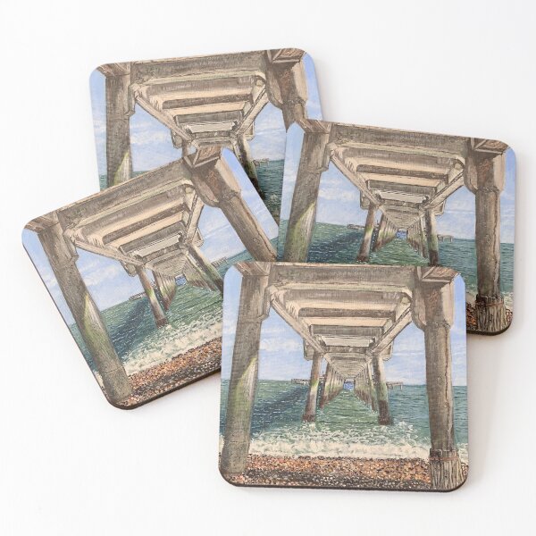Item preview, Debajo del muelle, obra de arte original en acrílicos del muelle Deal en Kent, Inglaterra designed and sold by shaz141.