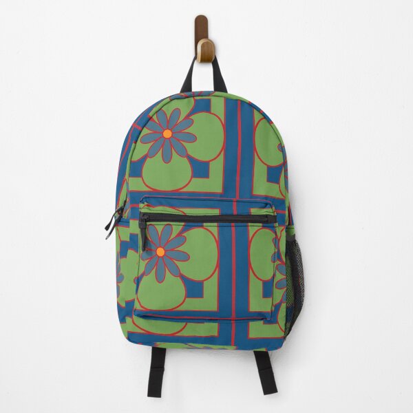 Item preview, Beautiful floral tile repeat pattern, gentle green, red and dusty blue designed and sold by Susan Marie Williams.