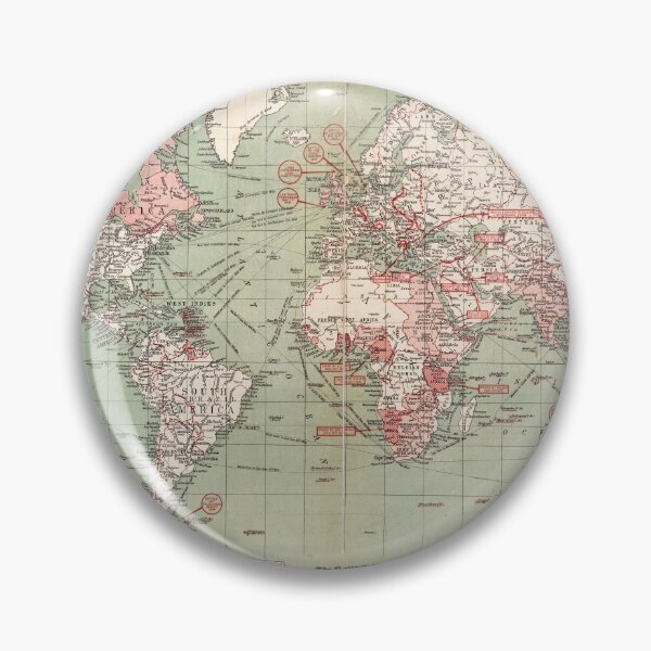 Item preview, Antique Grey Red World Map. Vintage Historical World Map. World Map Poster. designed and sold by easteuromaps.