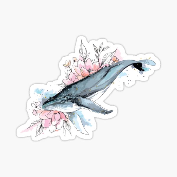 Item preview, Humpback Whale With Flowers | Flowers and a Whale designed and sold by EPOOCH.