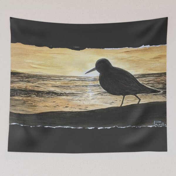 Item preview, Black and Gold Sandpiper Sunset designed and sold by PrissDodrill-86.