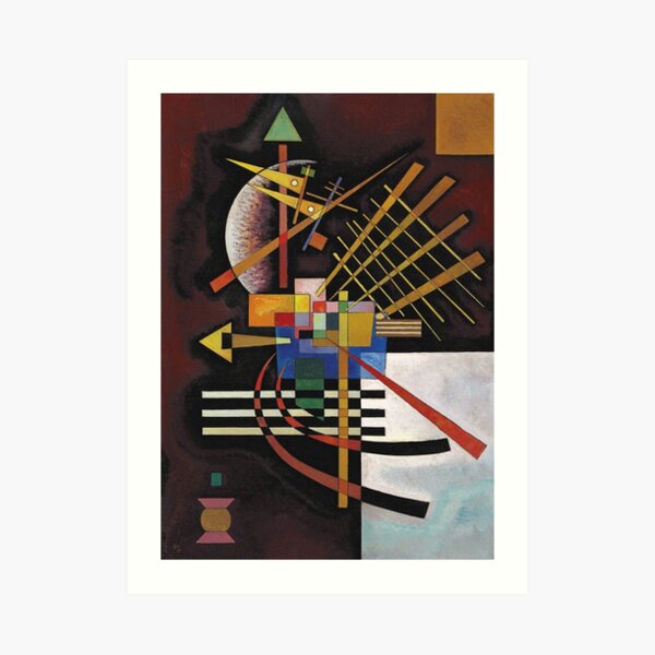 Kandinsky - Arriba e izquierda, famosa obra de arte abstracta Lámina artística