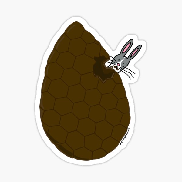 Chocolate Easter Egg Bunny Sticker