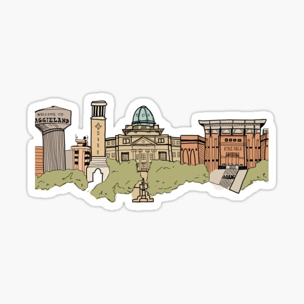 Aggieland skyline Sticker