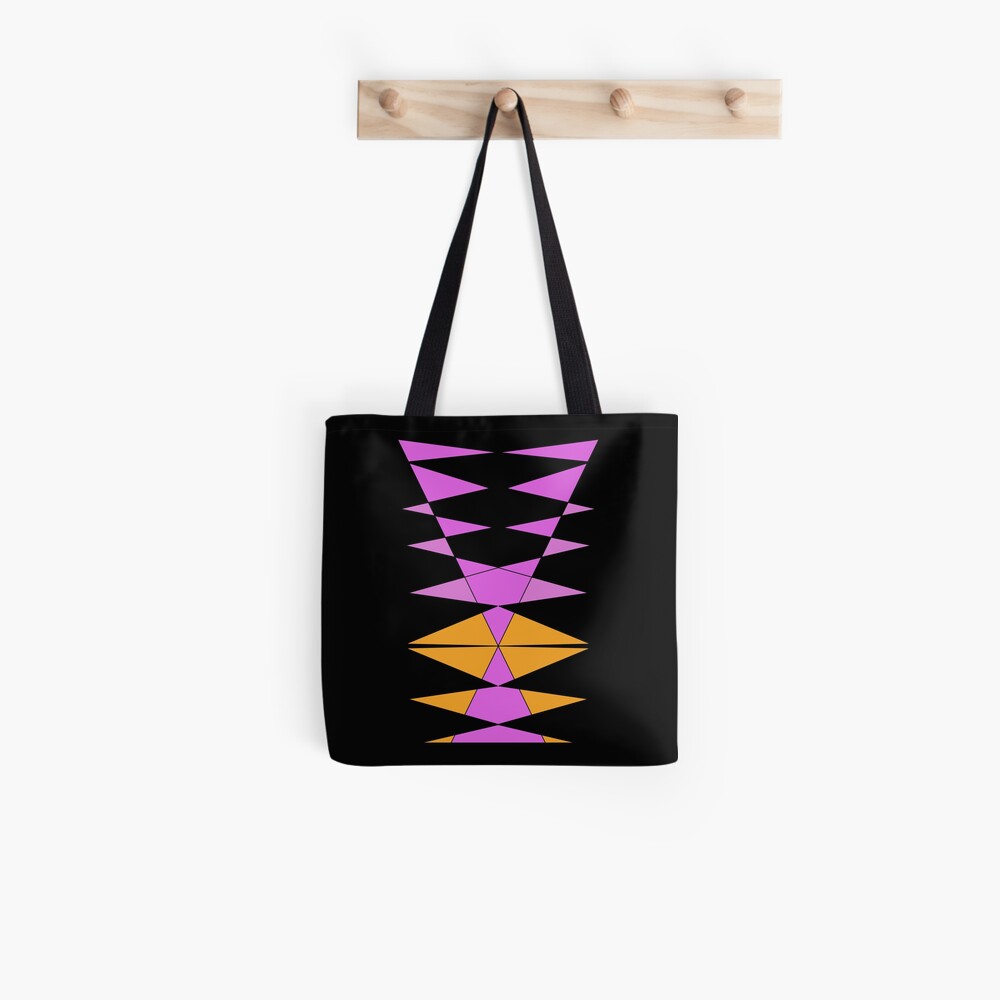 Purple Orange Easy Geometric Designs Repeating Geometric Pattern Tote Bag