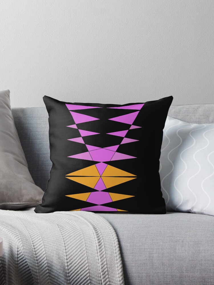 Thumbnail 1 of 4, Pillow, Purple Orange Easy Geometric Designs Repeating Geometric Pattern designed and sold by BDMcT.