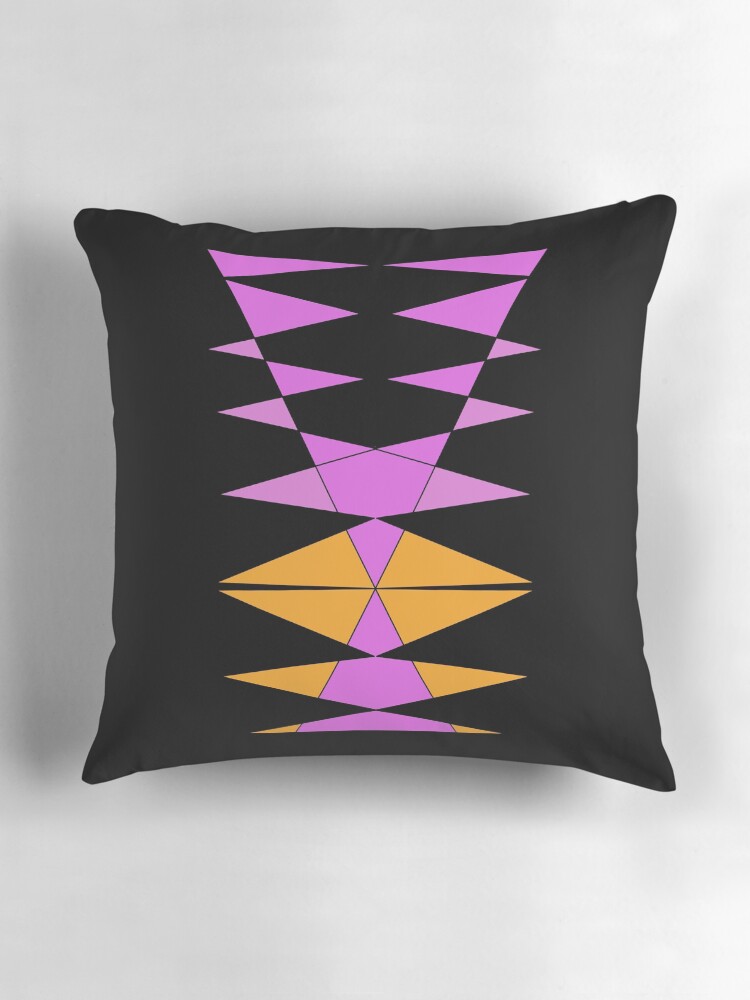 Thumbnail 3 of 4, Pillow, Purple Orange Easy Geometric Designs Repeating Geometric Pattern designed and sold by BDMcT.