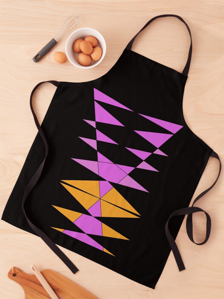 Thumbnail 1 of 6, Apron, Purple Orange Easy Geometric Designs Repeating Geometric Pattern designed and sold by BDMcT.