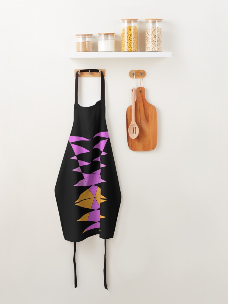 Thumbnail 4 of 6, Apron, Purple Orange Easy Geometric Designs Repeating Geometric Pattern designed and sold by BDMcT.
