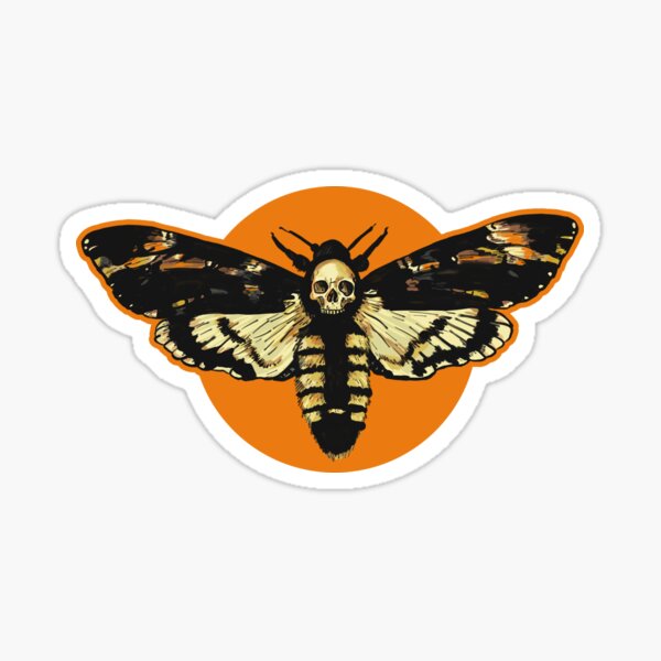 Deathhead Moth STICKER - Insect - Waterproof Art Sticker - Linocut  printmaking — Hannah Guthrie Designs