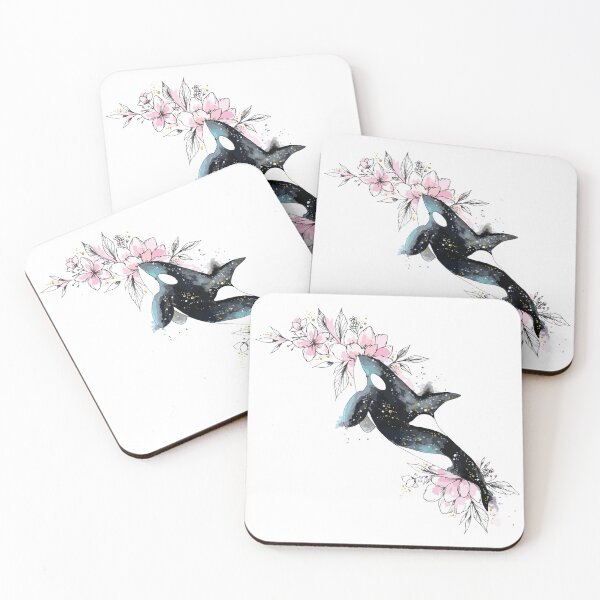 Item preview, Killer Whale With Flowers | Orca Whale With Floral designed and sold by EPOOCH.