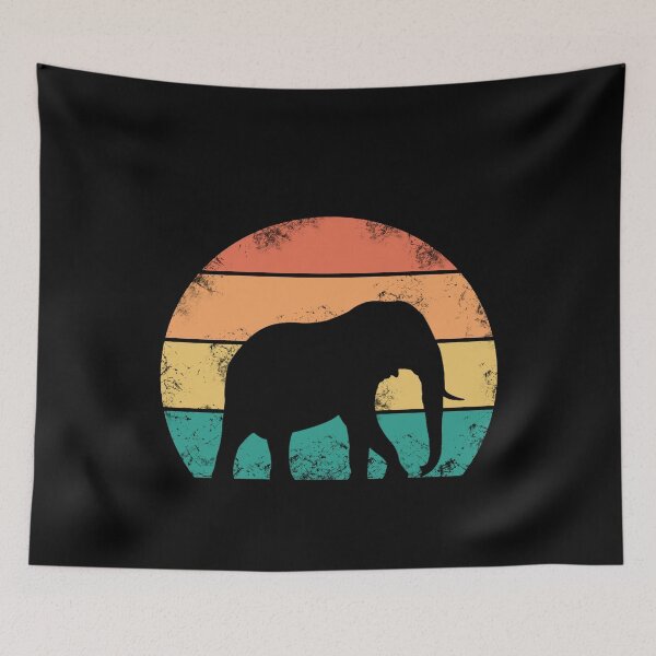 Item preview, Vintage Sunset Retro Elephant Silhouette designed and sold by RedQuality.