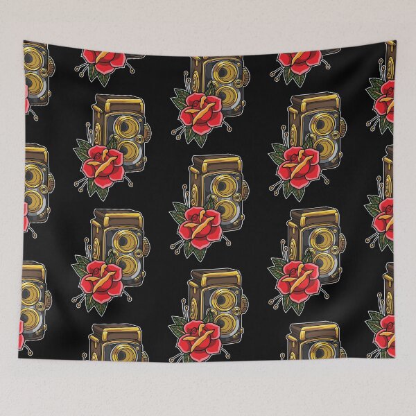 Item preview, Retro analog camera floral decoration designed and sold by anziehend.