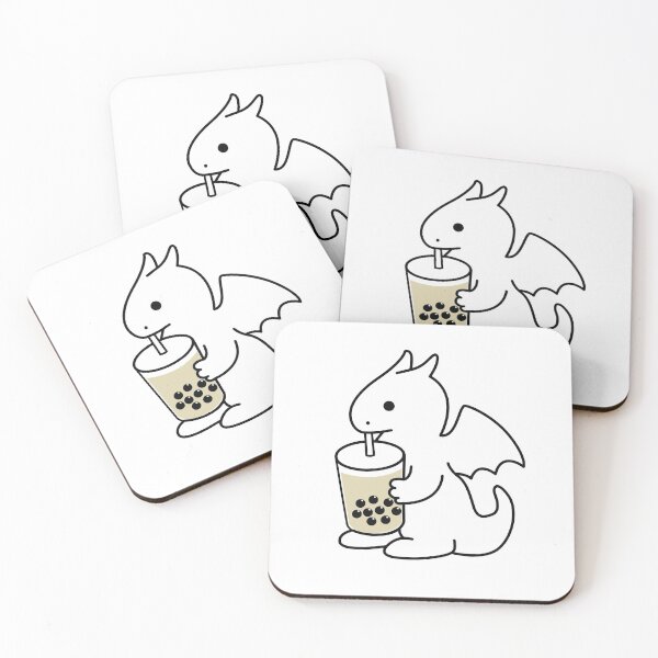 Item preview, Cute Dragon Drinking Boba Bubble Milk Tea designed and sold by bobalogy.