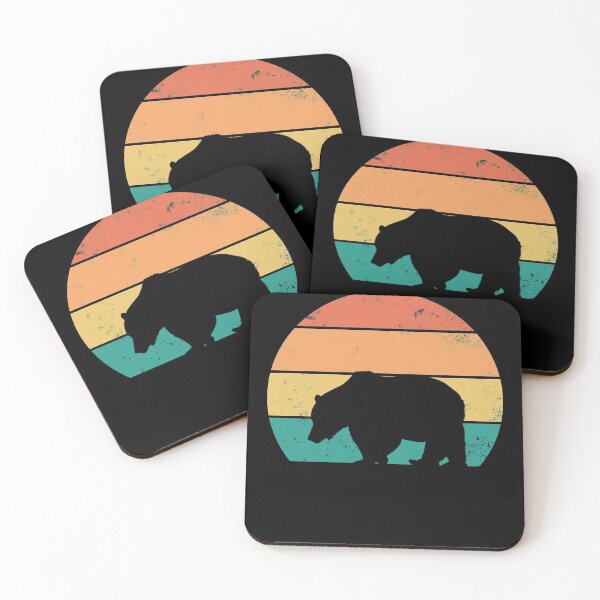 Item preview, Vintage Sunset Retro Bear Silhouette designed and sold by RedQuality.