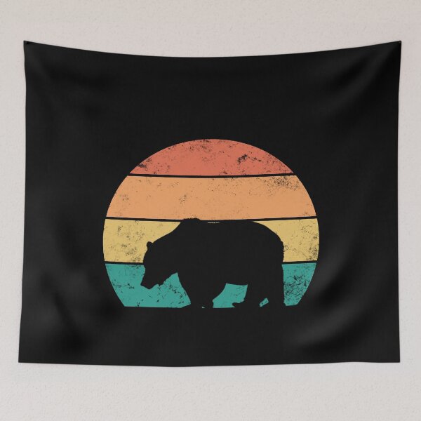 Item preview, Vintage Sunset Retro Bear Silhouette designed and sold by RedQuality.