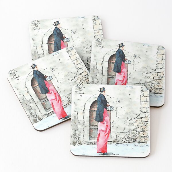 Item preview, Barbarano Romano: acrobat with stilts and red pants designed and sold by Giuseppe Cocco.