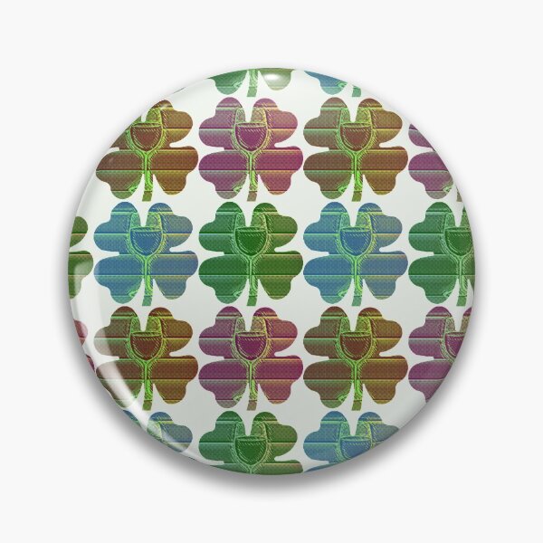 Item preview, Pop Art Wine Glass inside a Four Leaf Clover. designed and sold by CristalleLisa.