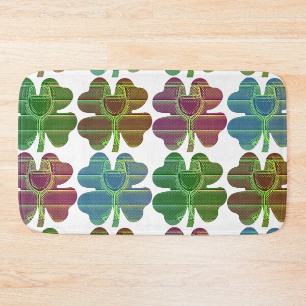 Item preview, Pop Art Wine Glass inside a Four Leaf Clover. designed and sold by CristalleLisa.