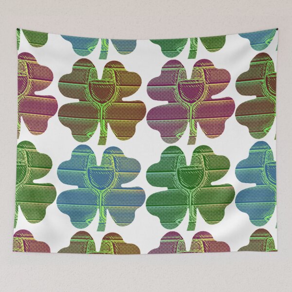 Item preview, Pop Art Wine Glass inside a Four Leaf Clover. designed and sold by CristalleLisa.