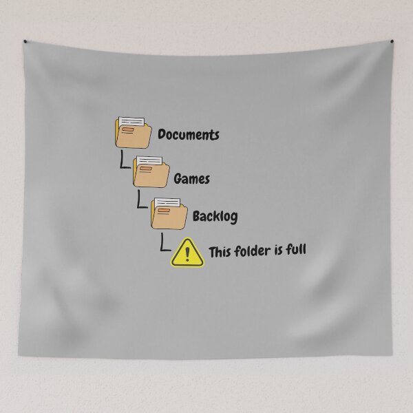 Item preview, Gamers Backlog Folder Full meme designed and sold by RareLoot19.