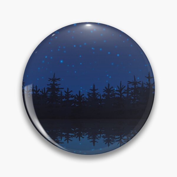 Item preview, Fishing At Night Near A Forest With Boat And Rod Flat  designed and sold by OnlyPrint20.