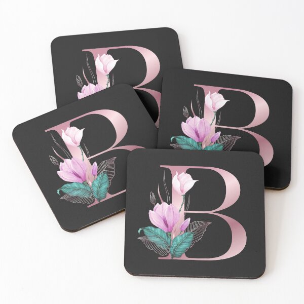 Item preview, Monogram Letter B color pink with Pink Flowers, Gifts, Funny shirt, designed and sold by OMG Outfits .