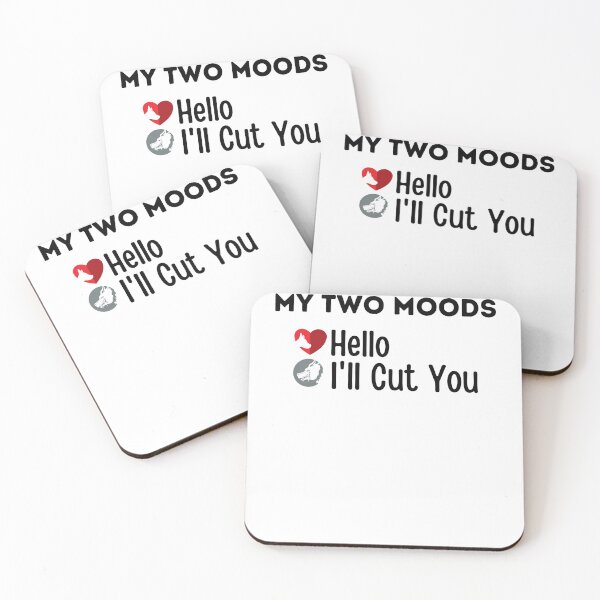 Item preview, My Two Moods Funny 1 hello 2 i'll cut you T Shirt Crazy Dog T-Shirts Womens  Novelty Humor Sarcastic Cool Graphic Hilarious puppy lover gift designed and sold by PIXEcompany.